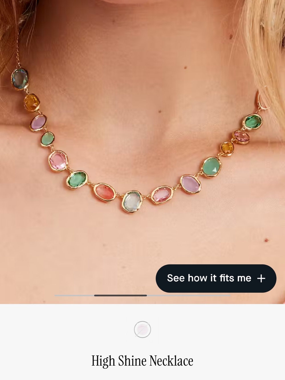 Ann Taylor Gold Multicolor Stone Necklace